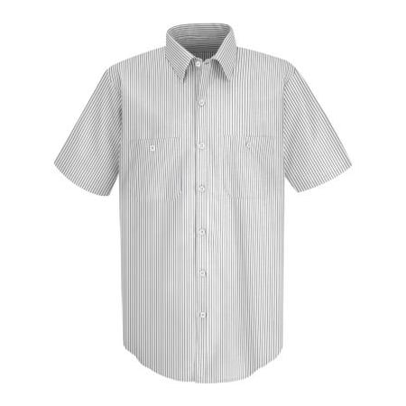 Vf Imagewear Red Kap Men's Industrial Stripe Work Shirt Short Sleeve White/Charcoal Stripe M SP20 SP20CWSSM